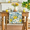 Artoid Mode Blue Lemon Iris Summer Table Runner, Seasonal Spring