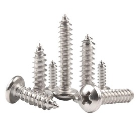 50 Pcs Self Tapping Screws, M3 x 25mm Multi Purpose Small Screw, 304 Stainless Steel, Phillips Pan Head Bolts for Wood, Drywall and Furniture