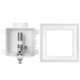 EFIELD Pex Pre-assembled Dishwasher Outlet Box, 1/2-Inch Barb Crimp Pex F1807 Inlet with Installed 1/4-Turn Stop Angle Valve, Copper Water Hammer Arrestor, Chrome Plated