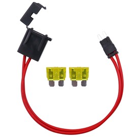 ZOOKOTO 32V 16 AWG Specialized Car Fuse Holder Connector 20A, Low Profile Mini Blade Type Fuse Holder for Mini ATM Fusebox Panels, with 2Pcs 20A Fuses,11.5 Inch