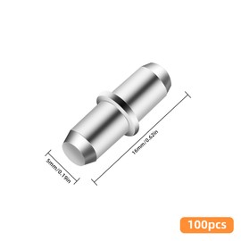 Pack of 100 Shelf Brackets 5 x 16 mm with Locking Ring | Shelf Support for Shelves, Wardrobe & Bookshelves | Shelf Supports, Floor Supports, Furniture Holder by