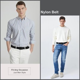 LEACOOLKEY Money Belt for Men for Travel Safety Nylon Military Tactical Men's Belt Cashsafe Hidden Money Bag, F brown