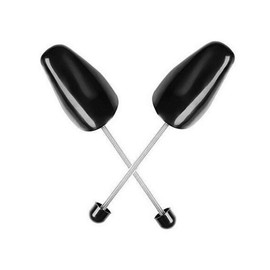 QUUPY 2 Pairs Adjustable Length Plastic Shoe Trees Shoe Stretcher Shoe Shaper Spiral Spring (Black Men Size)