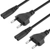 QIANRENON 2 x 2 Pin Mains Euro EU Socket Cable