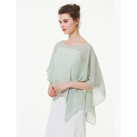 BEAUTELICATE Women's Shawl Wedding Bolero Shawl Thin Chiffon Solid Color Cover Sunscreen Top Party Invitation Concert After-party Reception Air Conditioning, green, (sage green)