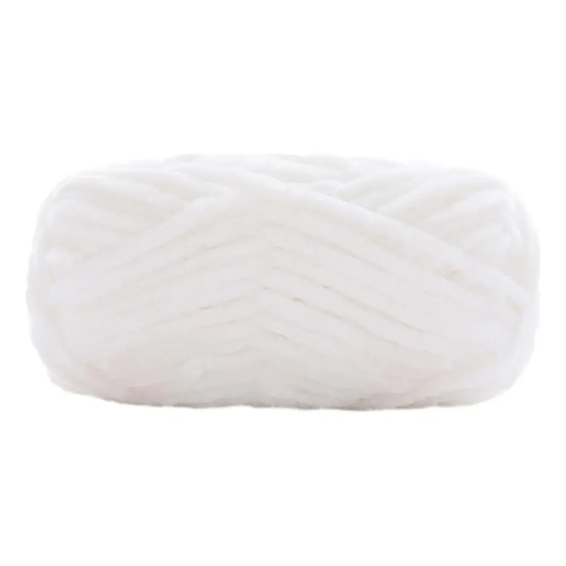 Hilo Grueso, Hilo Voluminoso Para Crochet, 80 M, Hilo Blanco