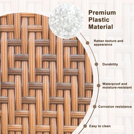 M METERXITY 1-Pack Wicker Repair Kit, 5mm x 33ft/10m Plastic Flat Rattan Replacement Supplies for Patio Furniture Repair/Basket Making/Chair Weaving, Synthetic Woven Rattan [Light Gray]