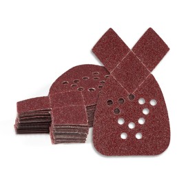 SPEEDWOX Mouse Detail Sandpaper, 20 Pieces 40 Grit Hook and Loop Sandpaper with 2 Replacement Tips, 12 Holes Sanding Sheets for Mental Woodworking, Sanding, Polishing