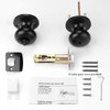 Probrico Privacy Round Black Ball Door Knobs - 8 Pack,