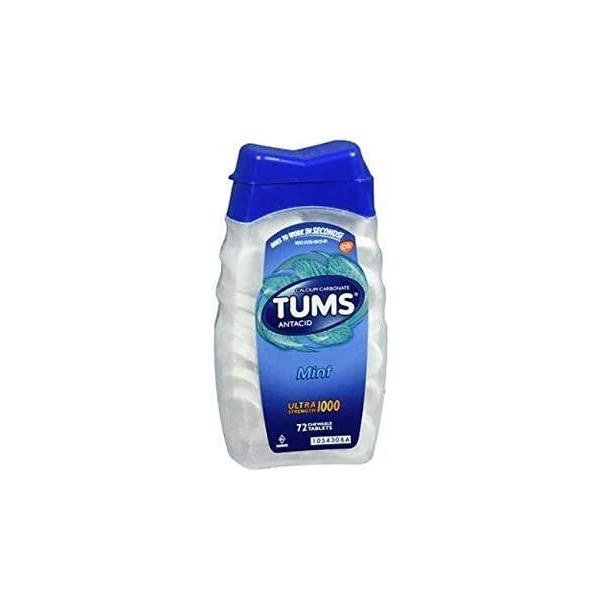 Tums Ultra Strength 1000 Chewable Tablets Mint- 72 ct, Pack of 3