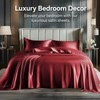 BEDELITE Satin Sheets Queen Size Bed Set, Luxury Soft Burgundy