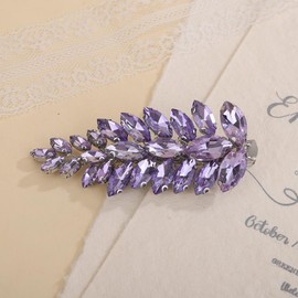 Rumtock Light Purple Crystal Beads Hair Clip Silver Side Headpiece for Women Girls Wedding Bridal Hair Jewelry (Violet)
