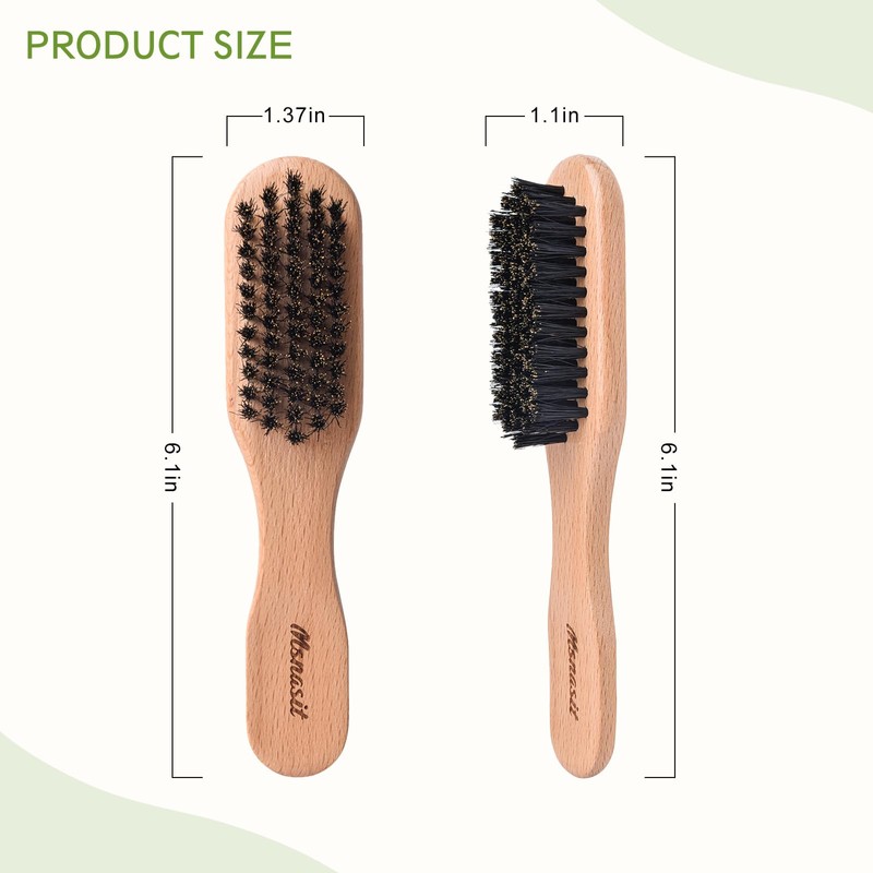 Travel Size Slick Back Hair Brush,Small Wood Edge Control Hairbrush