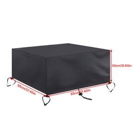 ValueHall Fire Pit Cover 420D Heavy Duty Square Fire Pit Table Cover Waterproof Windproof and UV-Proof Outdoor Garden Furniture Cover V1C06 (95 x 95 x 55cm)