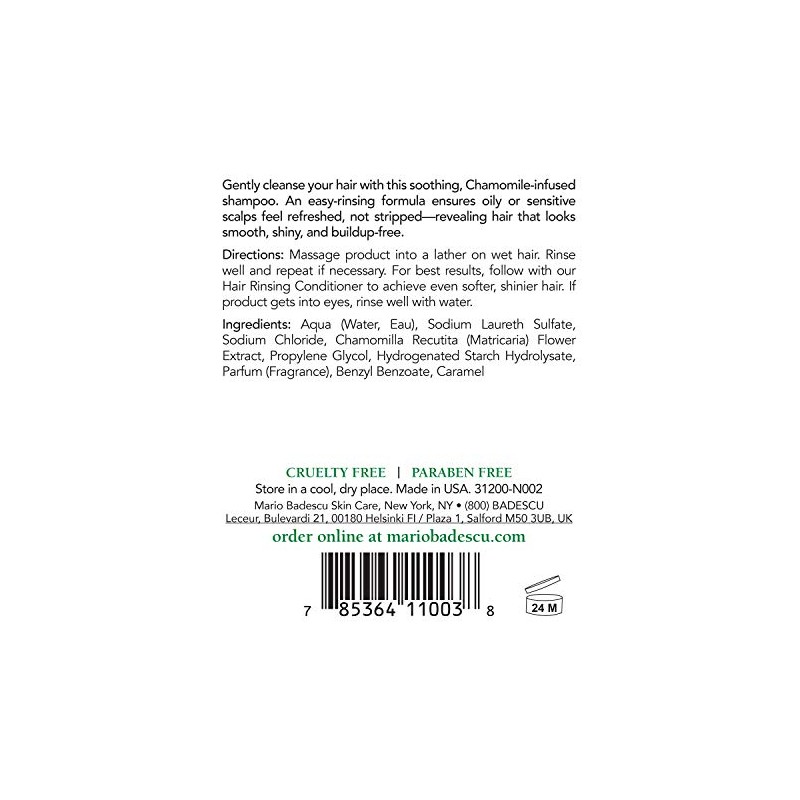 Mario Badescu Shampoo de manzanilla para cuero cabelludo graso y
