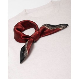 MayTree Seidentuch quadratisch Paisley 53x53 Ziegelrot