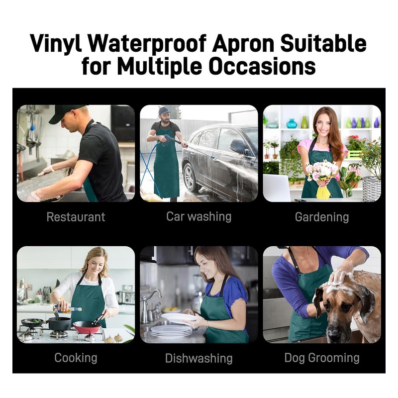 Vammcht Waterproof Rubber Vinyl Apron Heavy Duty Chemical Resistant Work