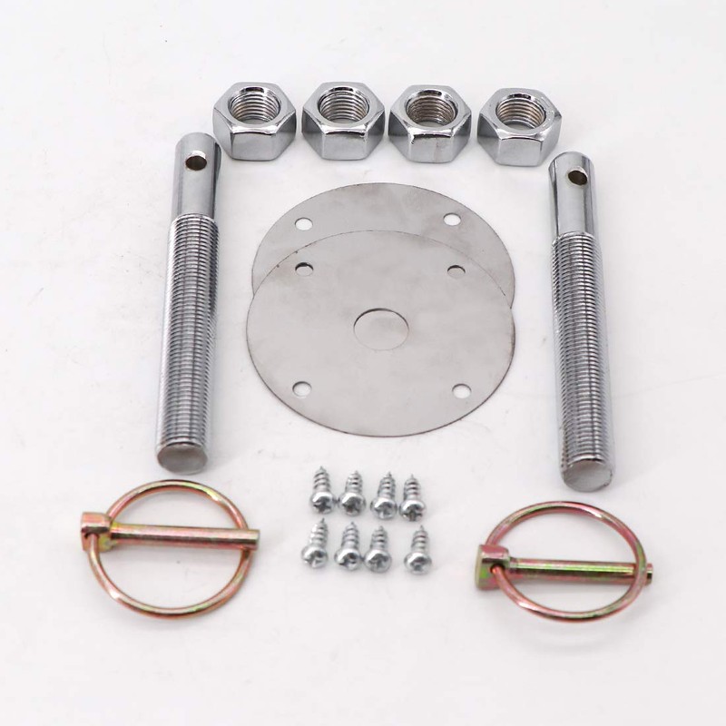 KIPA Stainless Hood Pin Set Chrome Hardware for Chevy Ford
