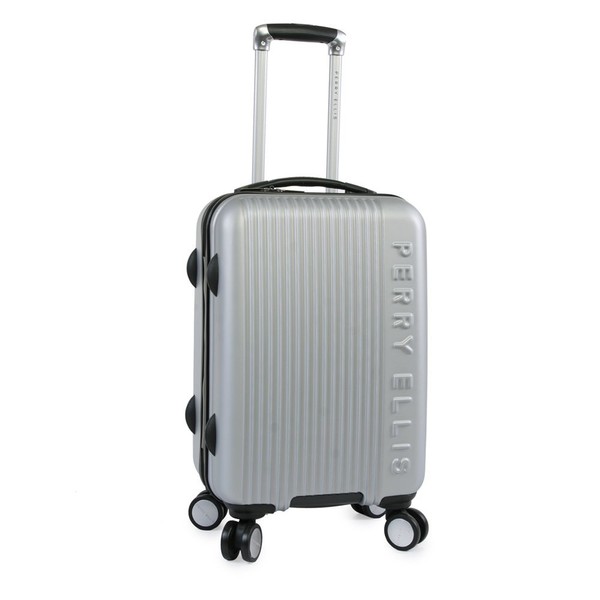 Perry Ellis Forte Hardside Spinner Carry On Luggage 21", Silver,