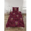 West Ham Single Duvet Set Reversible Bedding with Pillowcase