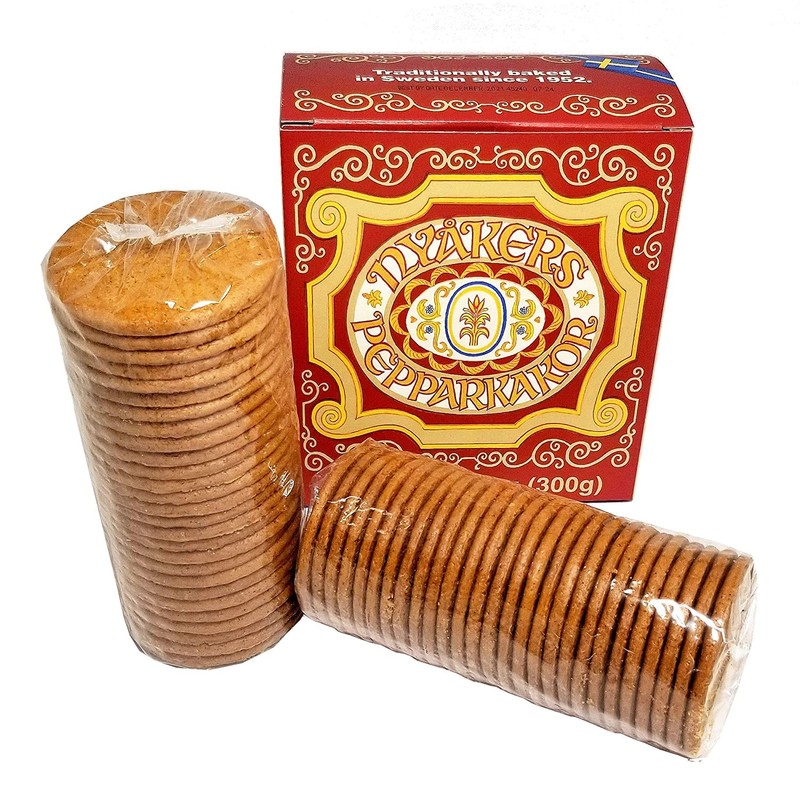 Nyaker Swedish Gingersnap Cookies Twin Sleeve, 10.6-ounces (Pack of 3: