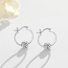 StoryMidir 925 Sterling Silver Volleyball Hoop Earring - Hypoallergenic Sports Jewelry Gift for Women