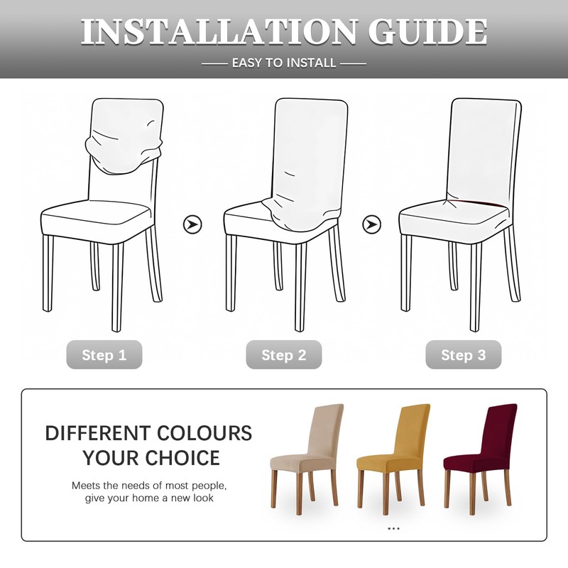 Homebliss Set of 6 Stretch Chair Covers, Swing Chairs, Elastic
