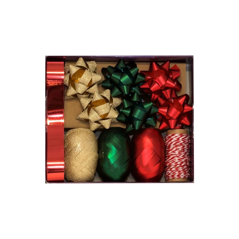 Design By Violet Traditional Wrap Bow and Ribbon Set Xmas