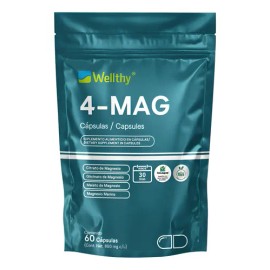 4-mag 60 Cápsulas Wellthy Mezcla De Magnesio, 30 Dias                                                                                                 