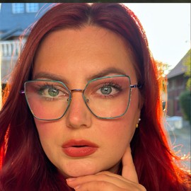 Zeelool Blue Light Blocking Glasses, Metal Glasses Frame for Women Eyewear with Clear Lenses Anti Eyestrain & UV from Computer/TV/Phone ZJGM468946-02B