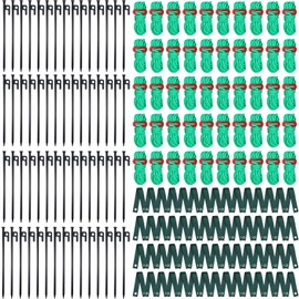 Suzile 180 Pcs Tree Stake Kit, Heavy Duty Tree Staking and Supports for Leaning Trees Include 11. 8'' Steel Stakes 15. 8'' Support Straps 13. 12 ft Ropes for Anchoring Hurricane Protection (Green)