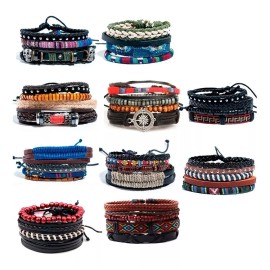 Veraly Pulsera Cuero Boho Vintage Multicapa Caballero Variedad