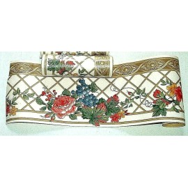 Village Wallpaper Border Village Mixed Hanging Flowers and Lattice #597901