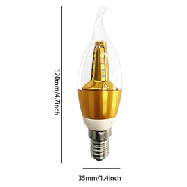 E14 Candelabra LED Light Bulb 5W LED Chandelier Light Bulbs 50 Watt Equivalent Flame Shape Lamp E14 European Base Candle Bulb for Home Decor Ceiling Fan Dining Room, 3000K Warm White, Gold, Pack of 6