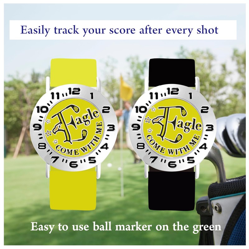 E TRUEE Golf Ball Marker with Golf Stroke Counter Bracelet,