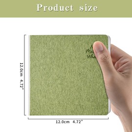 Mifuner Grass Green Hardcover Sketchbook Square Hardbound Sketch Journal 4.7 x 4.7 Inch 42 Sheets Art Book 250GSM Ultra Smooth Paper Ideal for Pencils,Water Color Pen,Marker Pen
