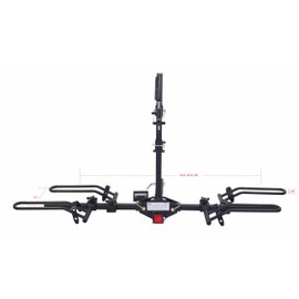 MaxxHaul 50932 Hitch Mount Platform Style 2-Bike Rack for Cars, Trucks, SUVs, Minivans. Includes Hitch Tightener & 2 Sets of Ratcheting Tie Downs. Ideal for E-Bikes w/Standard Width Tires