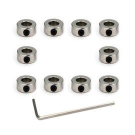 Zeberoxyz 10pcs/Pack Silver 5mm Shaft Locking Collar T5 Thread Locking Ring Stainless Steel Material Insulation for 3D Printer Accessories (5mm Silver)