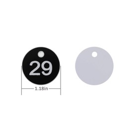 StayMax Plastic ID Number Tags Engraved Tags Key Tags Without Key Rings (201-300, Black)