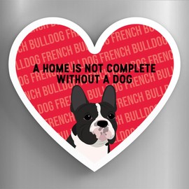 Global Designs French Bulldog Home Without A Dog Katie Pearson Artworks Heart Shaped Wooden Magnet