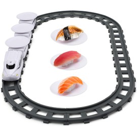 Apettoey Sushi Train Rotating Table Food Train Battery Powered Electric Train Toy Japanese Sashimi Plates Sushi Serving Tray Under Christmas Tree Train Track for Kids Boys Girls