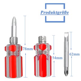 Mesee 5 Piece Stubby Ratchet Screwdriver, Mini Screwdriver Short Set, Magnetic Phillips Drill Bit, Ultra Short Flat & Phillips Head Screwdriver, for Electronics Repairs