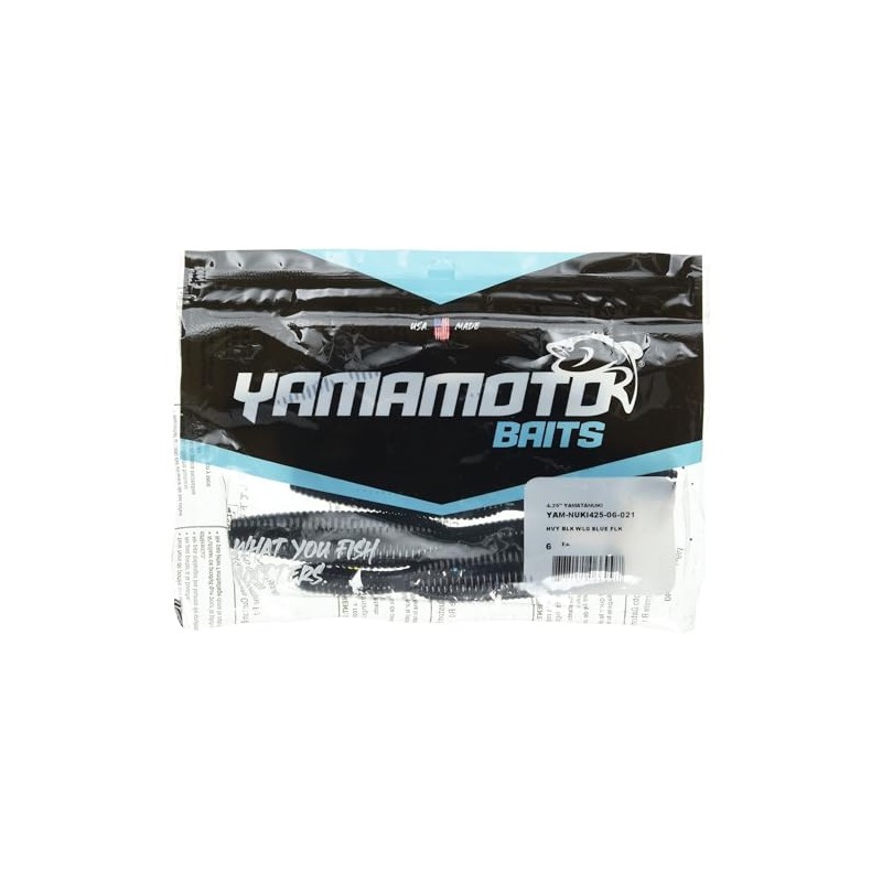 YAMAMOTO BAITS 4.25" YAMATANUKI/Heavy Soft Plastic / 6 Pack/Black W/Large