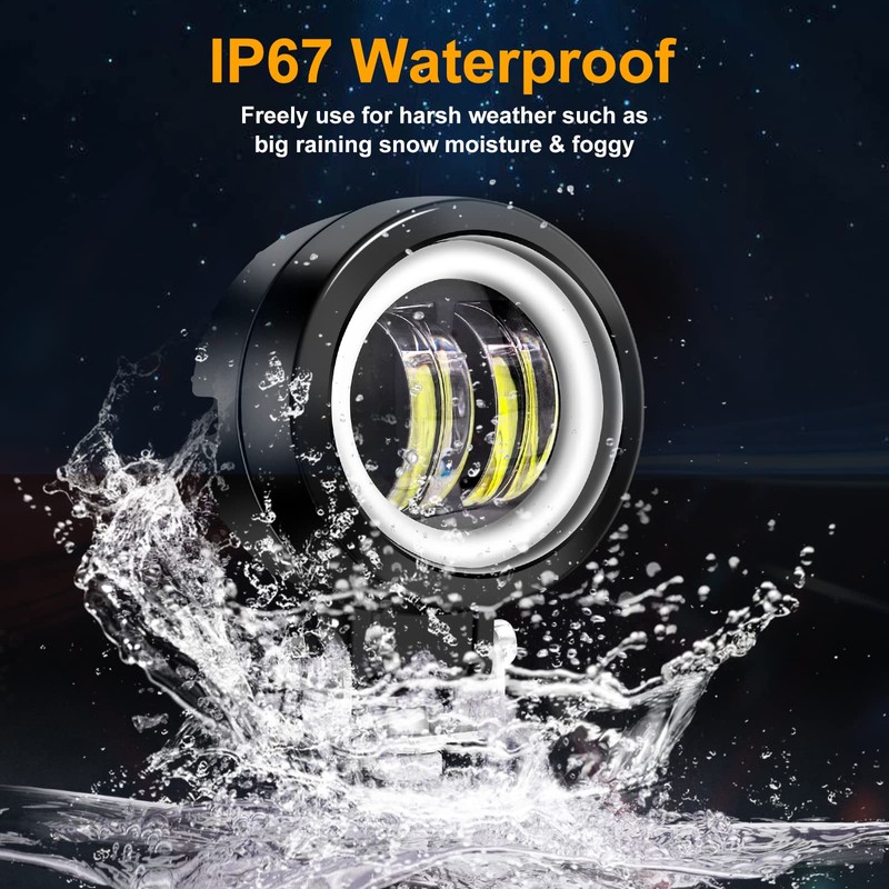 X-STYLE 20W Motorcycle Fog Lamp, 2 Colors, White + Blue,