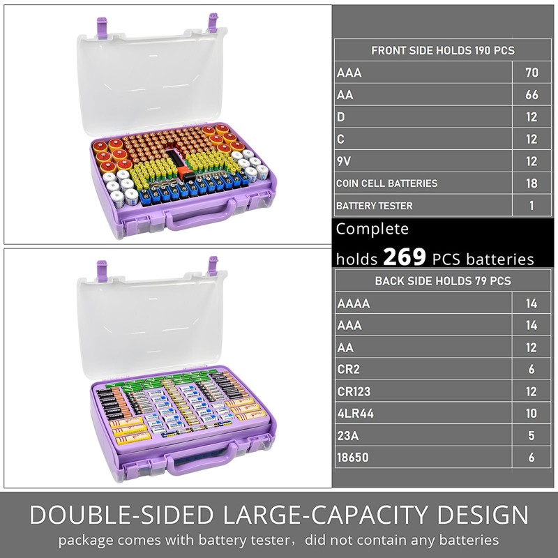 Aptbyte Battery Organizer Storage Holder Box Case with Tester- 269