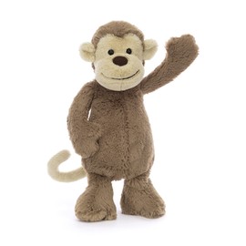 Jellycat Bashful Monkey Stuffed Animal, Medium 12 inches - Monkey Plush Toy - Classic Children's Gift