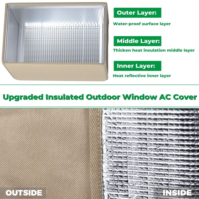 Forestchill 2 Pcs Window Air Conditioner Cover for U-shaped Window