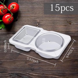 Reusable Snack Containers with Lids for Kids Adults, 15 Sets Clear Stackable Meal Prep Lunch Pack Containers Box Food Fruit Condiment Organizations Portion Control Fridge Meals Camping Party Supplies