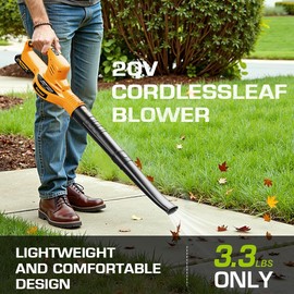 20V Cordless Leaf Blower with Battery and Chrager, 150MPH Handheld Blower with Variable Speed Small Electric Leaf Blowers for Yard, Lawn Care, Garden, Patio, and Driveway Cleaning (Battery x1)