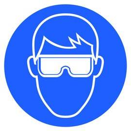 STROBO Protective Glasses Stickers Eye Protection Prohibition Signs with UV Protection Warning Signs for Outdoor Indoor Use 9.5 x 9.5 cm Pack of 10